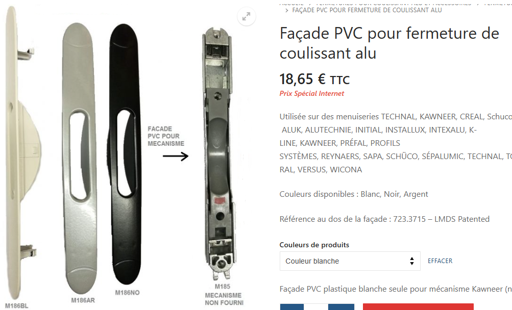 Sliding Door Handle Cover / Cache Poignée Baie Vitrée – 3D Printable Replacement