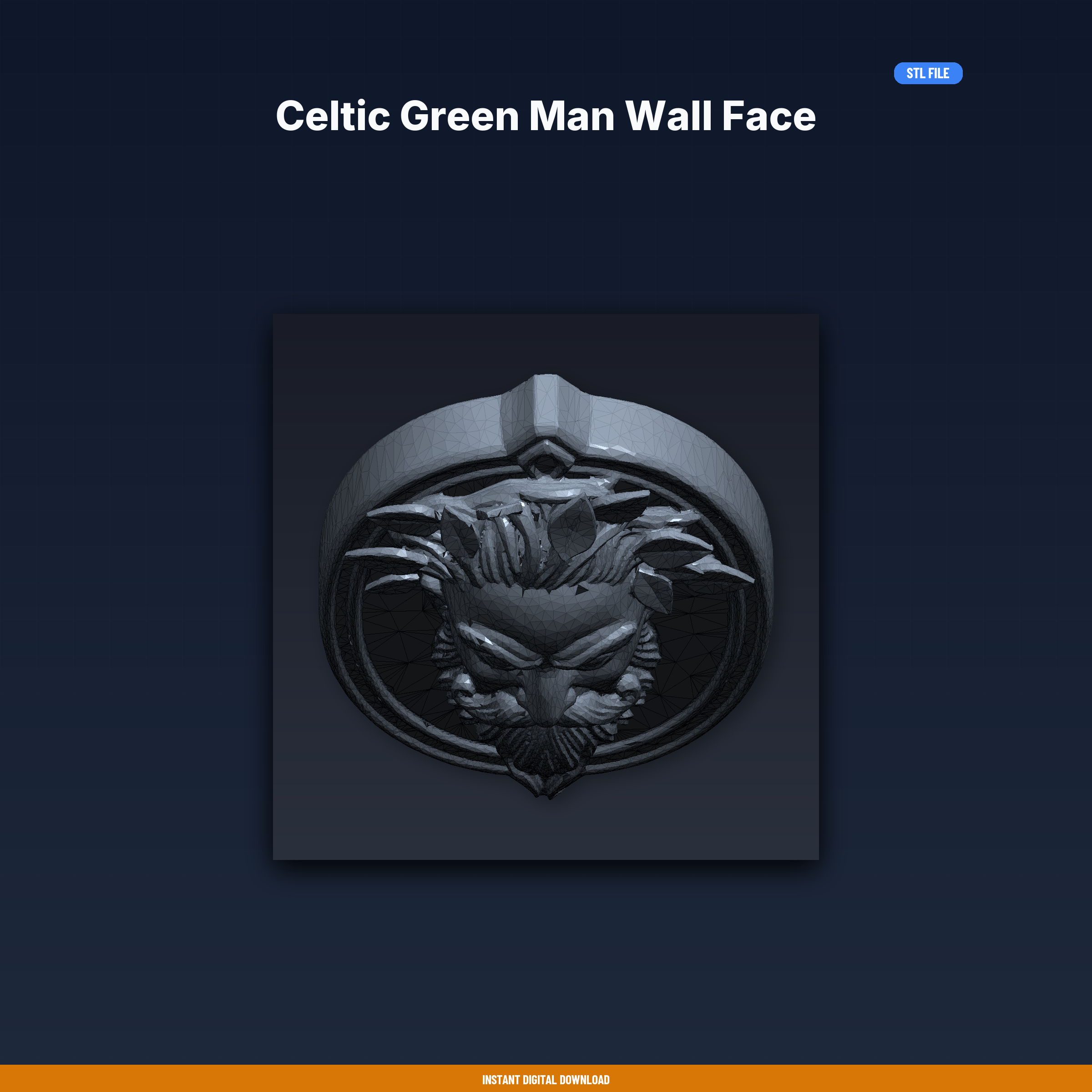 Celtic Green Man Wall Face - 3D Printable STL File