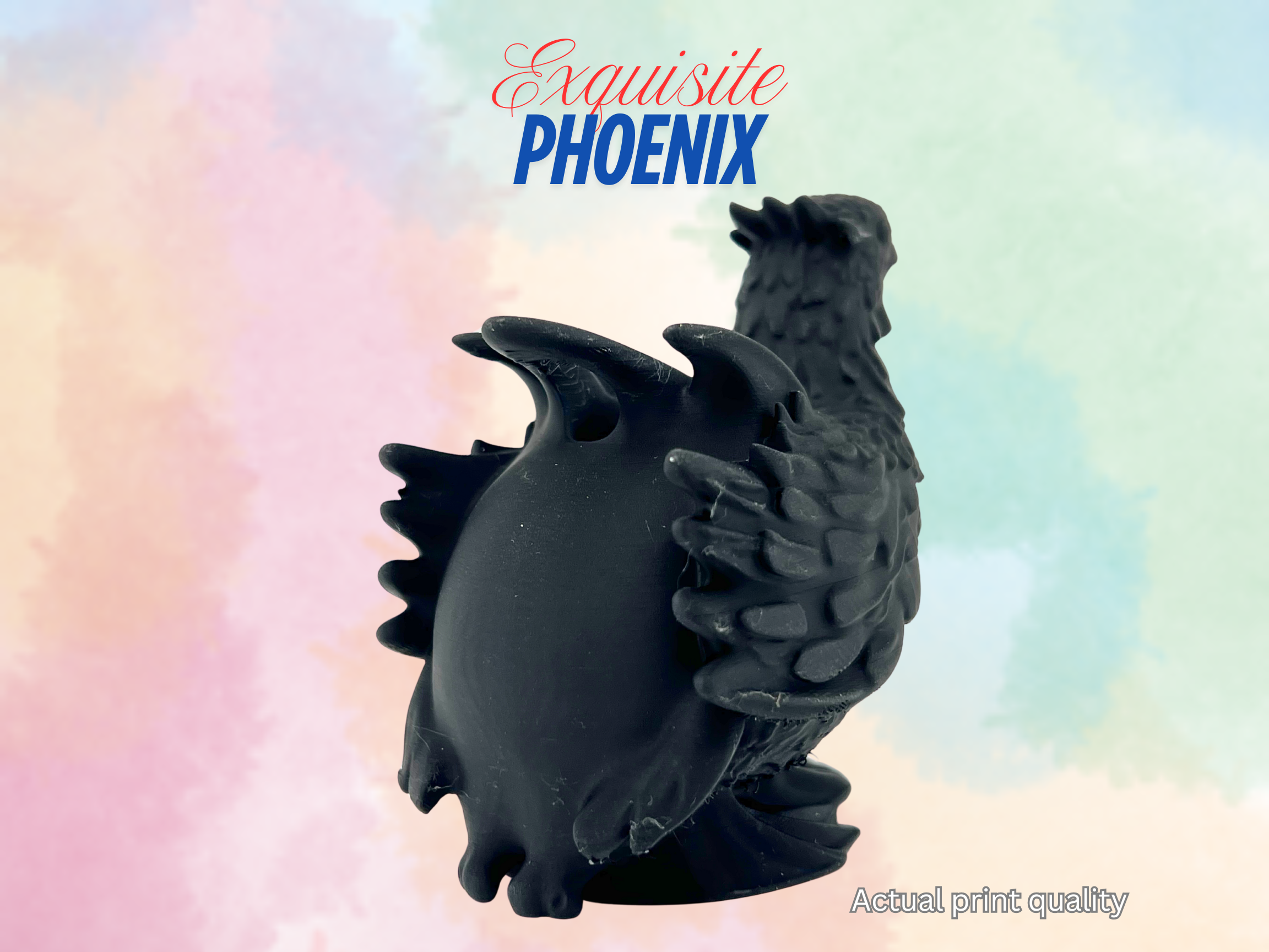 Intricate Desk Phoenix with High-Detail Features