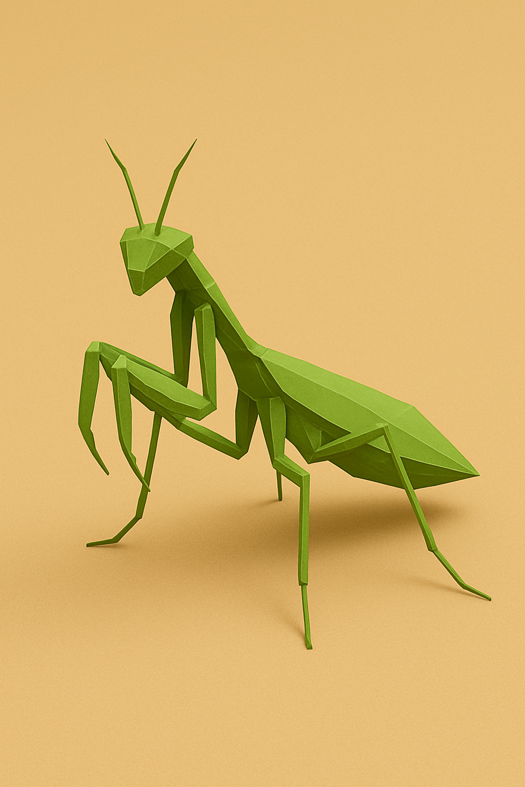 Low poly praying mantis