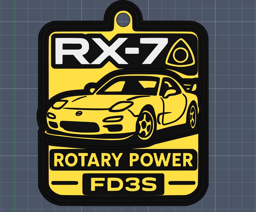Mazda RX-7 Keychain – Rotary Power Edition (FD3S Inspired)