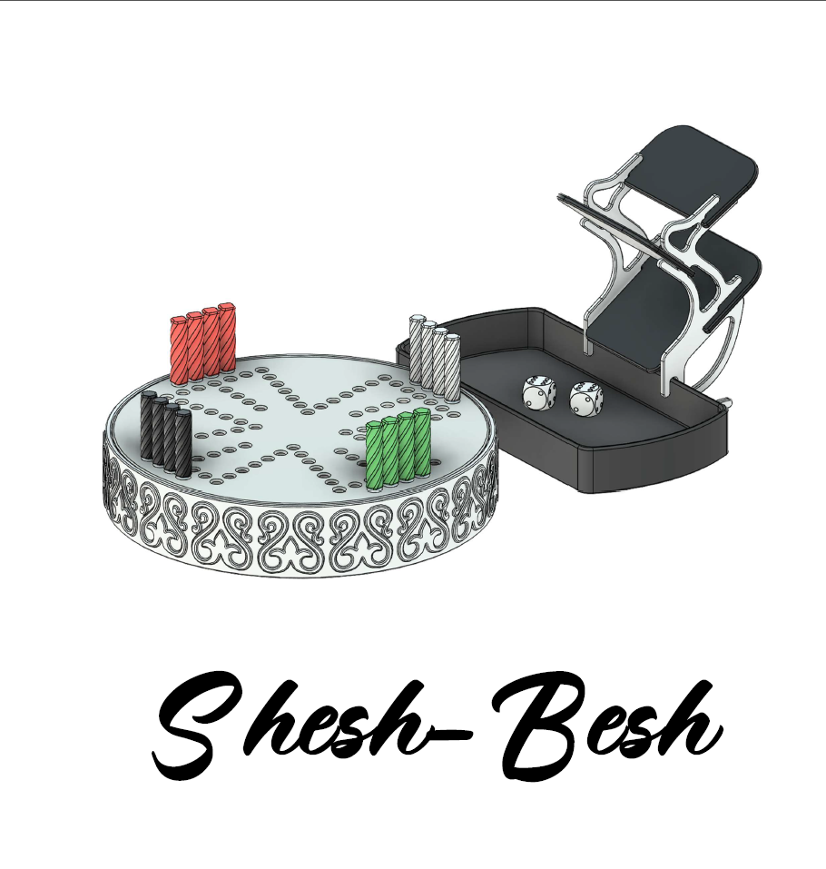 All-in-One Portable 4-Player Shesh-Besh / Ludo Travel Set — thumbnail 12