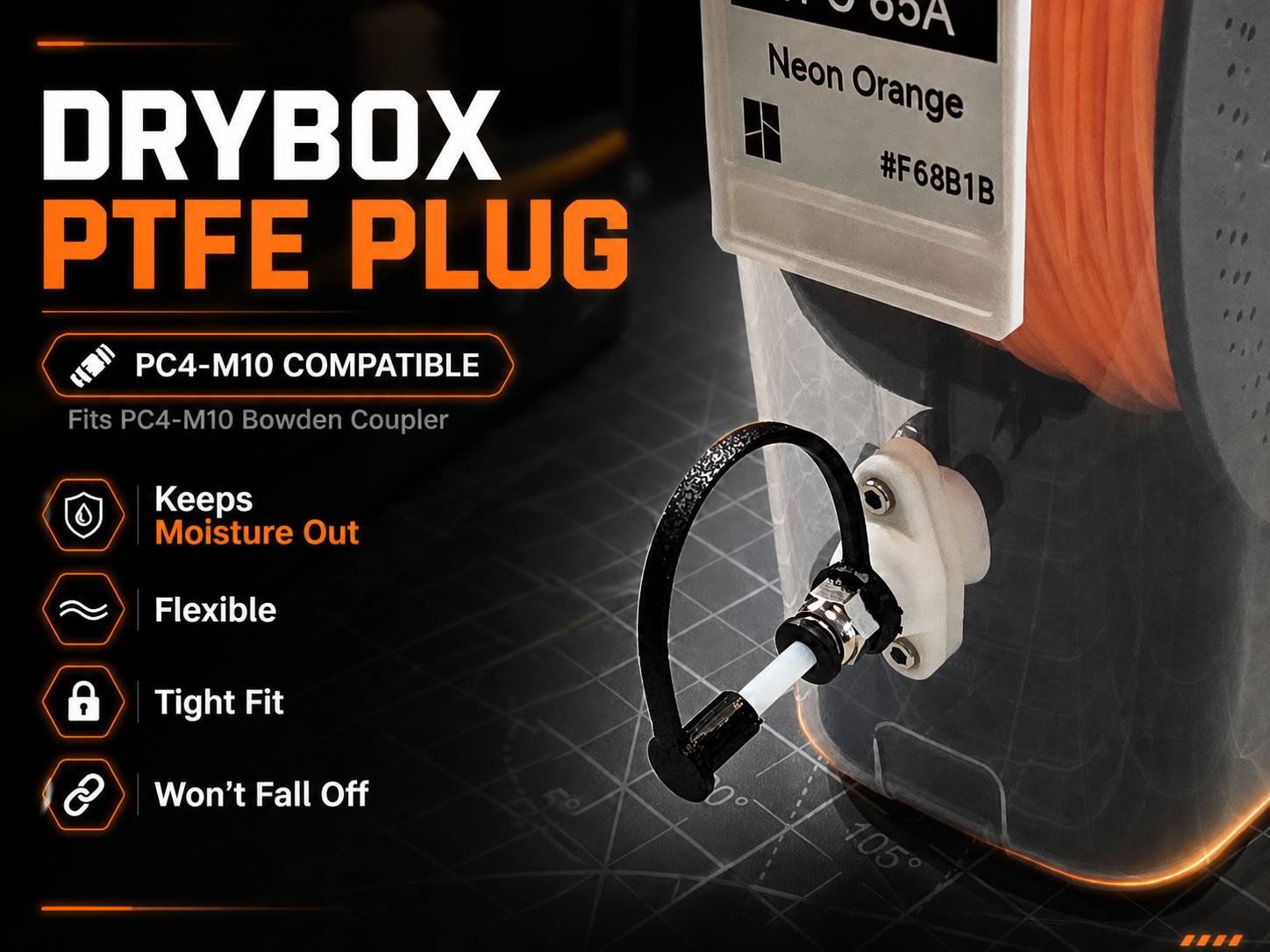 Drybox PC4-M10 PTFE Bowden Tube Plug (TPU)