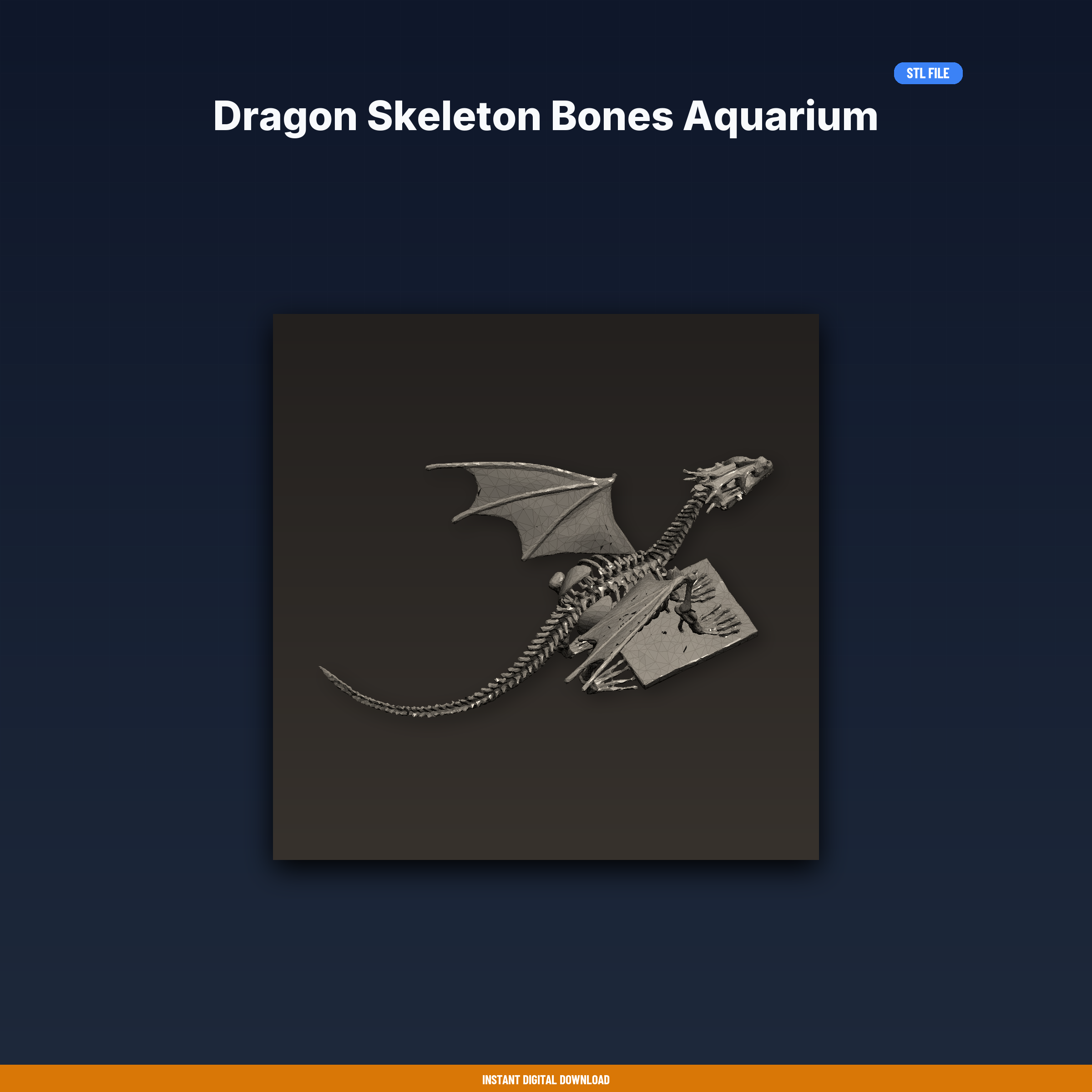 Dragon Skeleton Bones Aquarium Decoration, Ribcage Swim Through, - 3D Printable STL File
