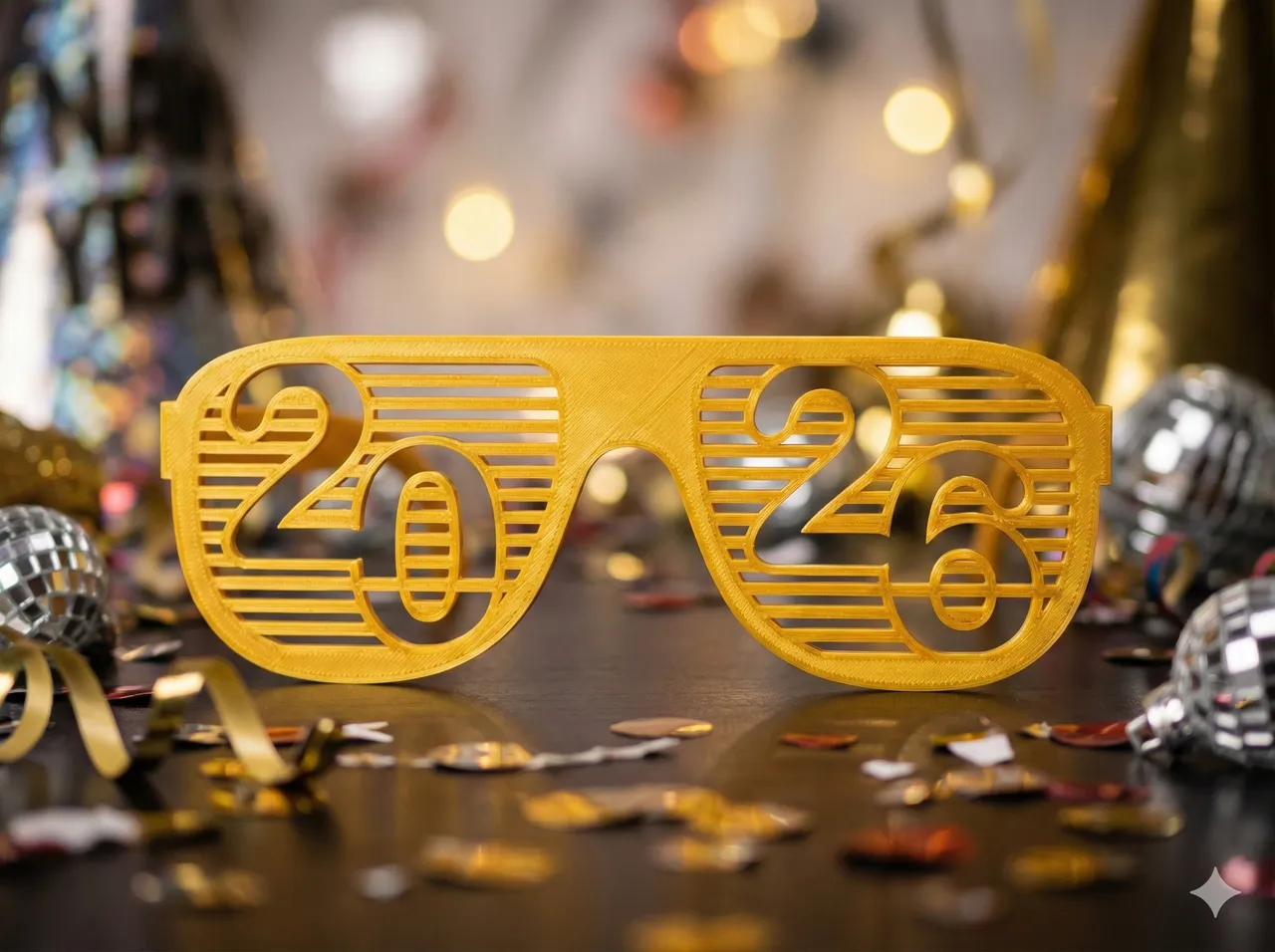 2026 happy new year party glasses - just 20g filament - fast print