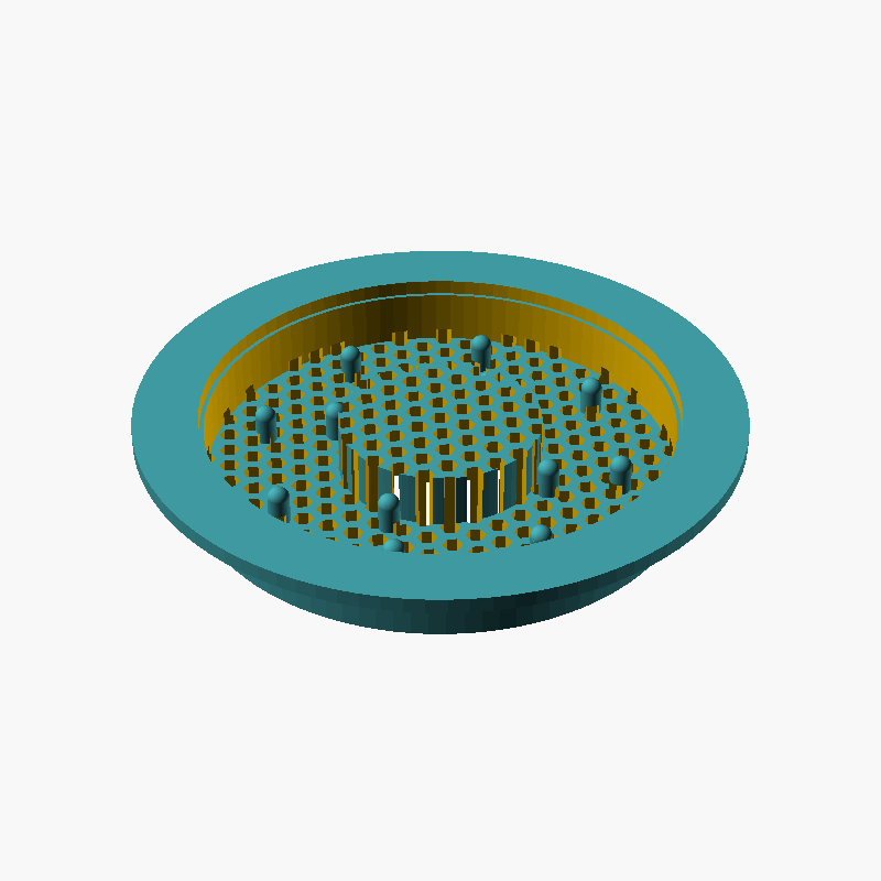 Shower Hair Catcher — Drop-In Cup with Magnet Pocket