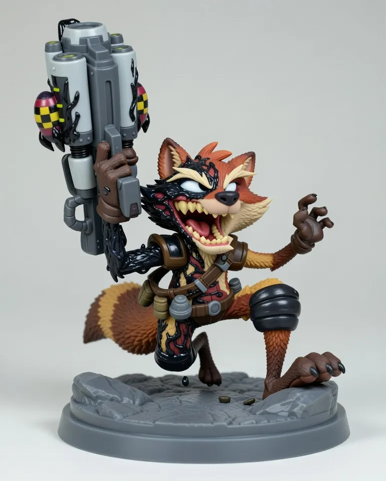 venomized rocket racoon by NunnBreakable | Download STL model