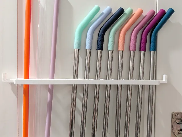 Parametric Two-Tier Reusable Straw Organizer