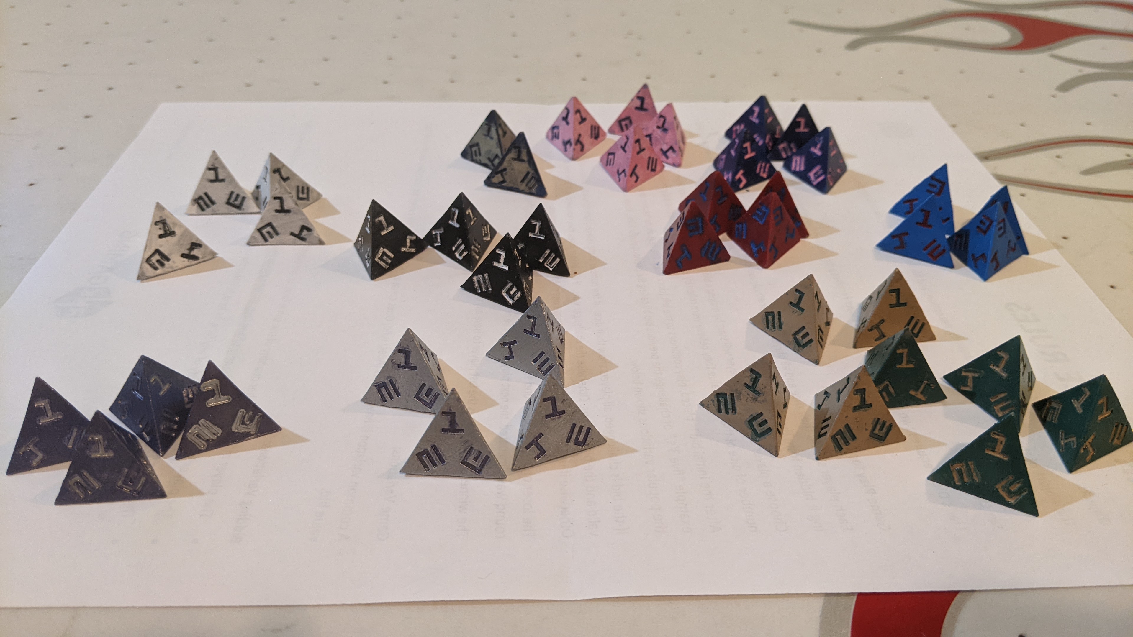 4 sided Aurebesh dice