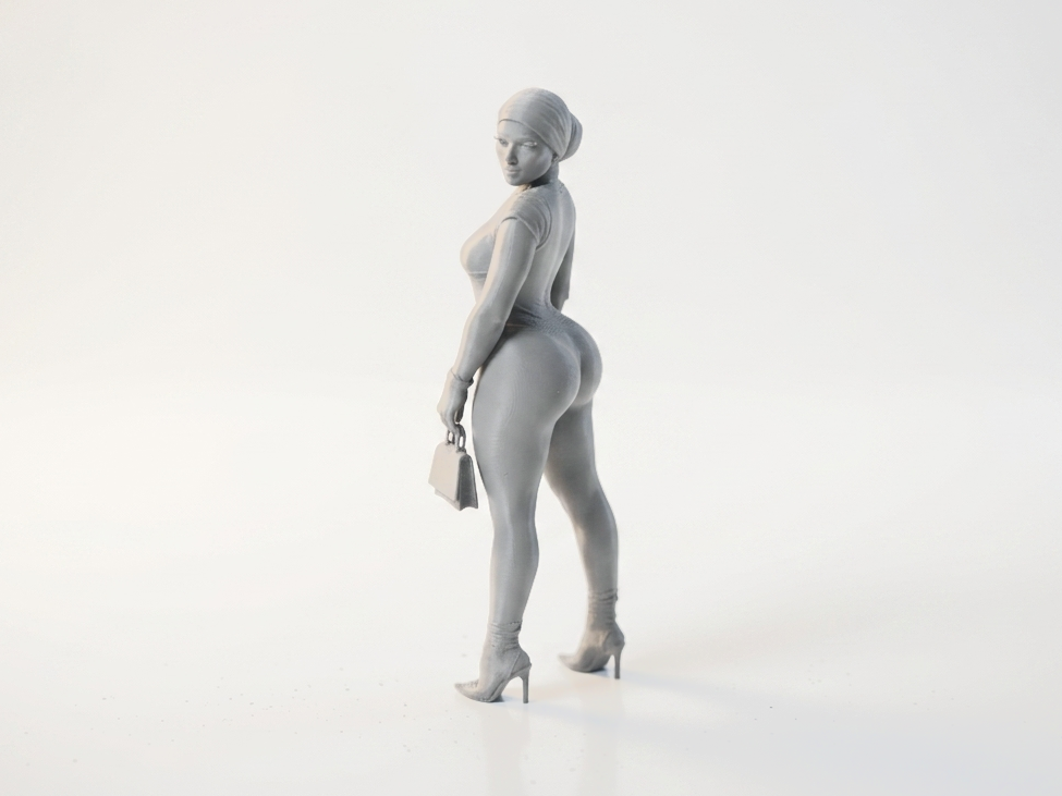 Lady With Two Packages Figurine Female 3D Printable