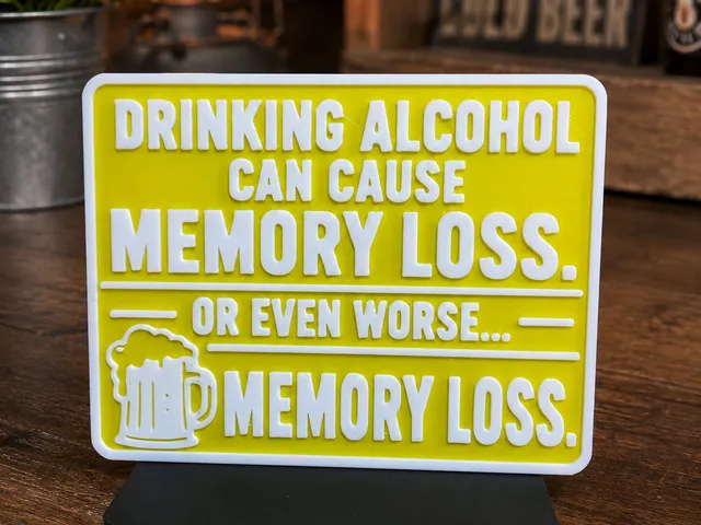 Drinking alcohol funny sign