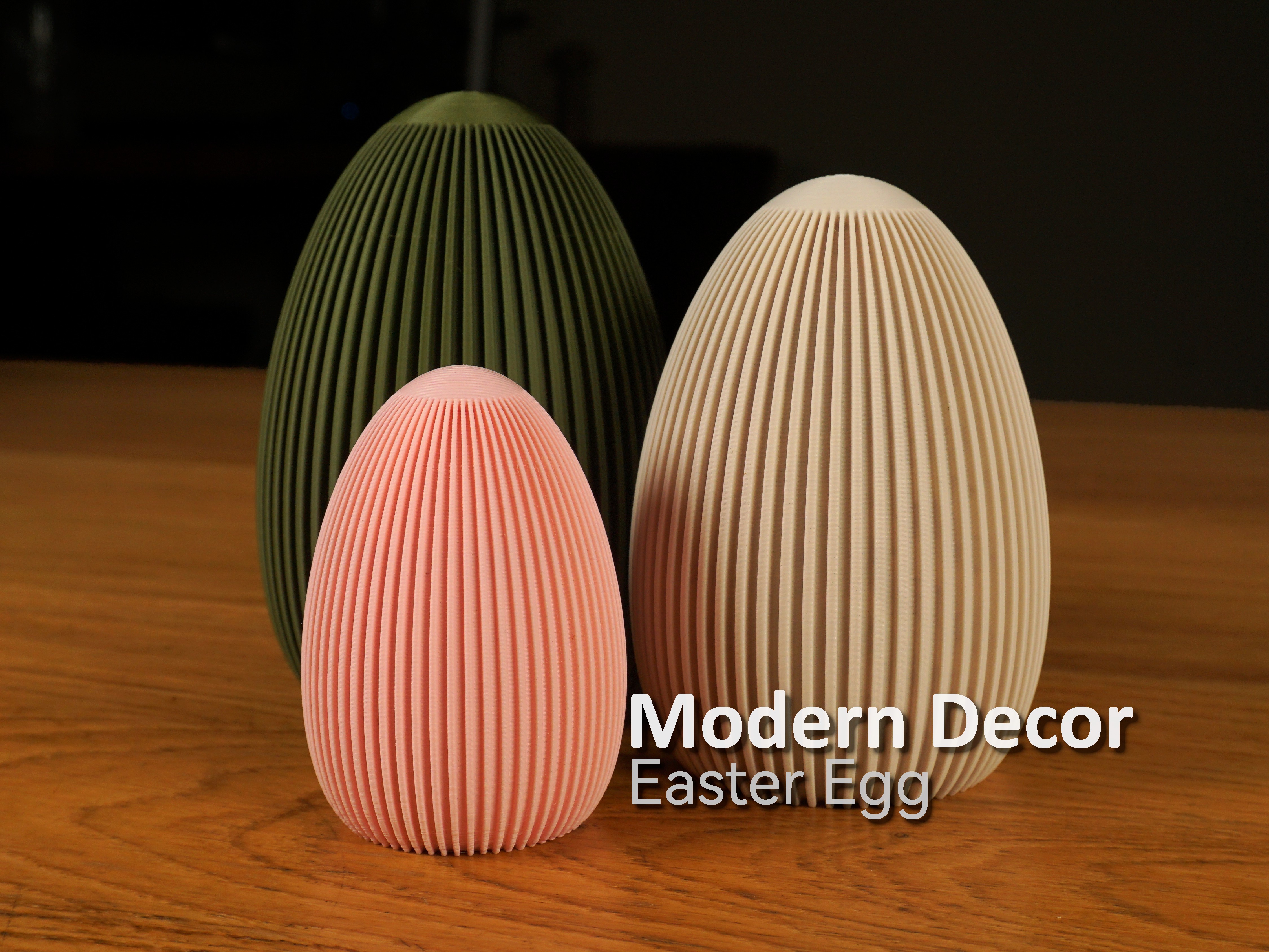 Modern Decor Easter Egg - Ribbed