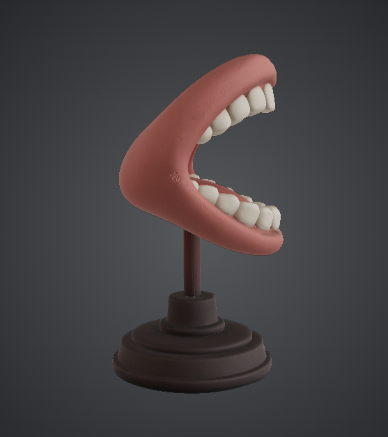 Open Mouth Bust Display Model – Detailed Teeth and Oral Anatomy Sculpture — miniatura 2