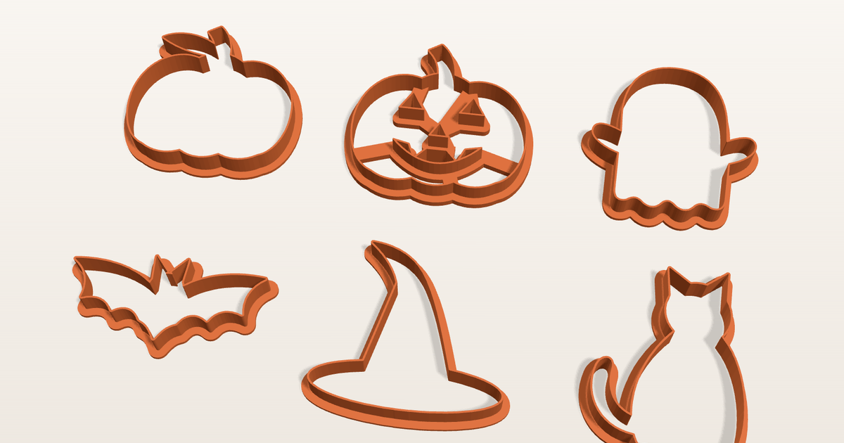 Halloween Cookie Cutters – 6 Pack: Pumpkin, Ghost, Bat, Witch Hat, Cat ...