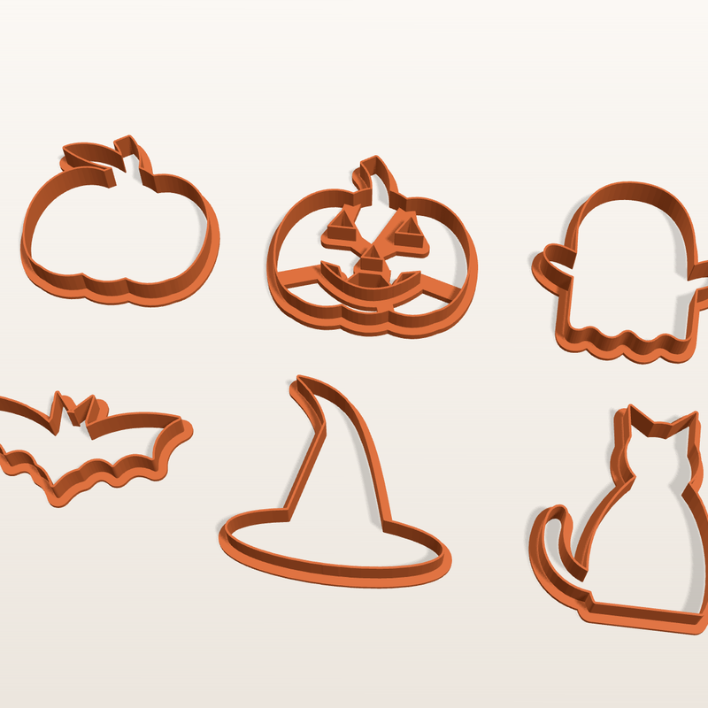 Halloween Cookie Cutters – 6 Pack: Pumpkin, Ghost, Bat, Witch Hat, Cat ...