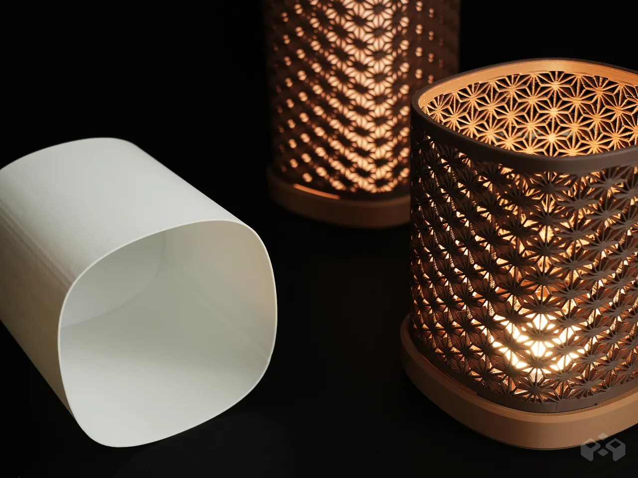 Kumiko Asanoha Lamp / 2 Versions / LED KIT 001 by Meyui