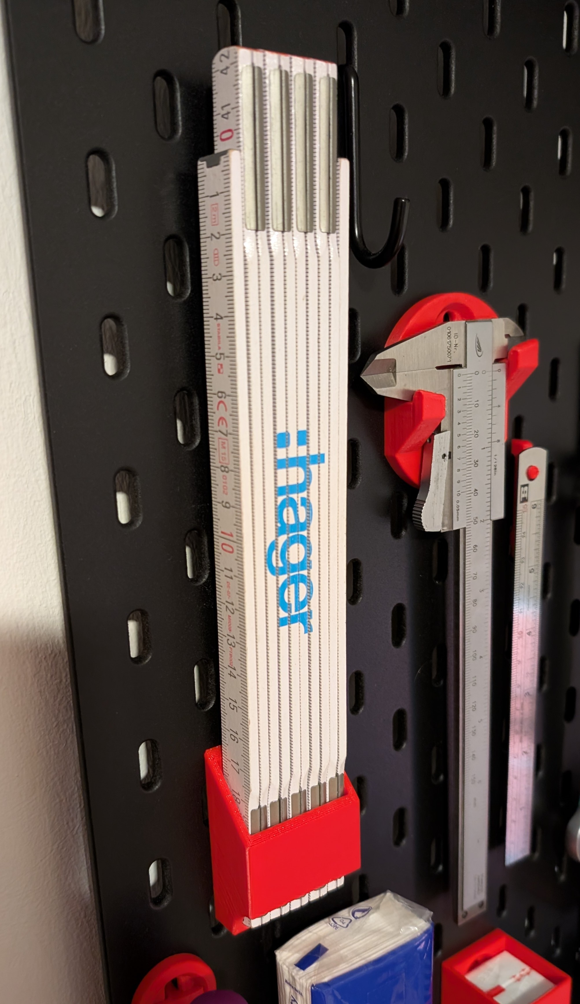 Skadis folding ruler holder remix 37,5 x 17 + 38x 17 3D model