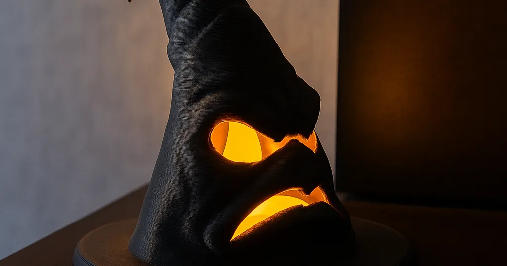 Grumpy Halloween Witch Hat - Tealight LED by RenderDeals | Download free STL model | Printables.com - 3D model önizlemesi