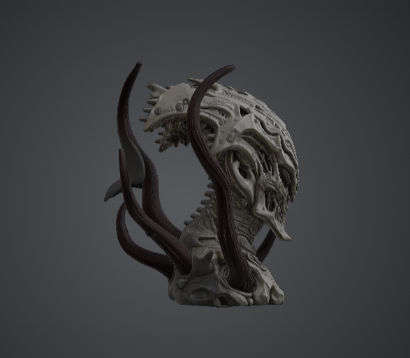 Alien Skull Horror Bust – Cosmic Alien Monster Head — miniatura 2