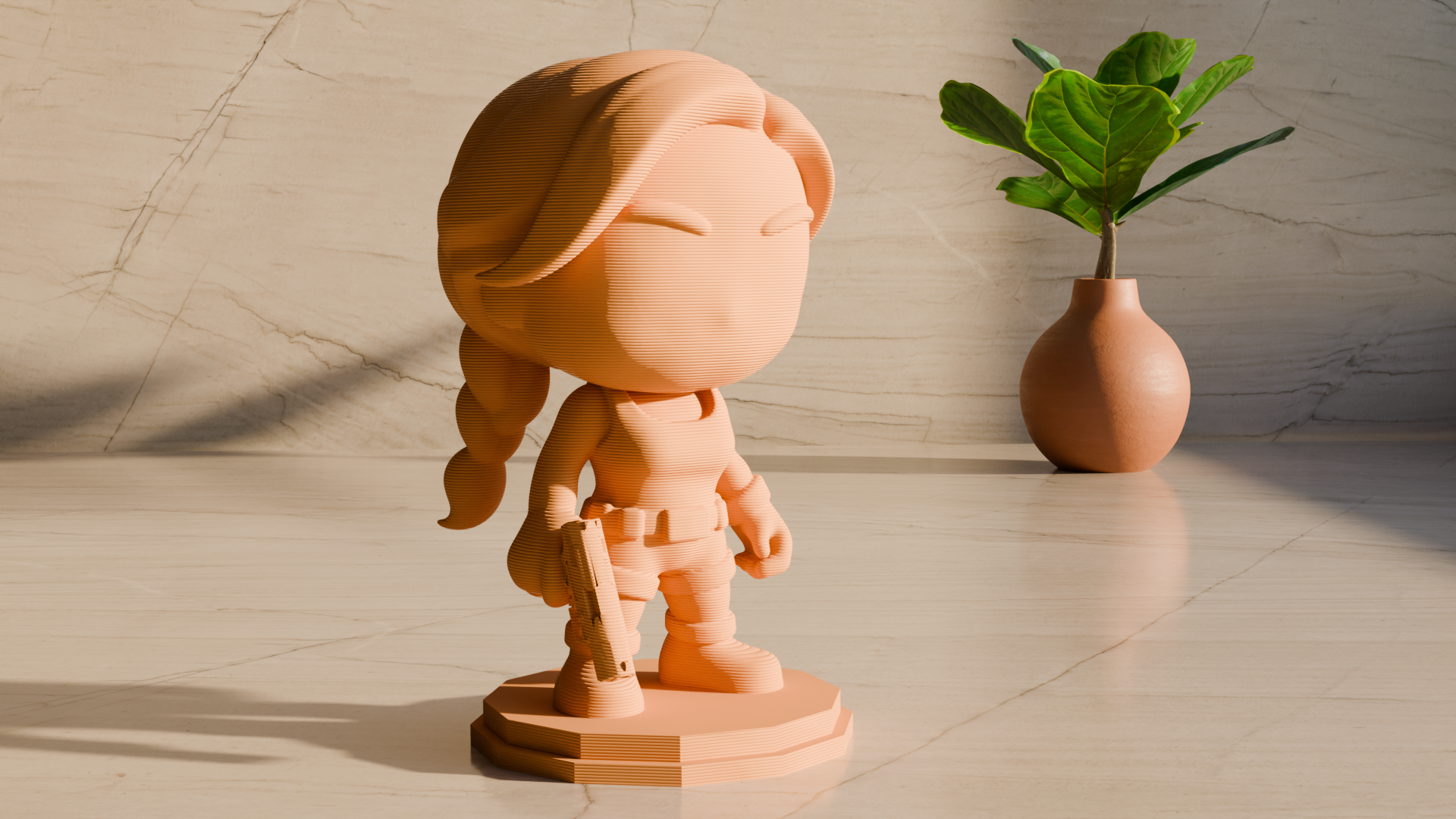 Cute Tomb Raider Lara Croft Figurine