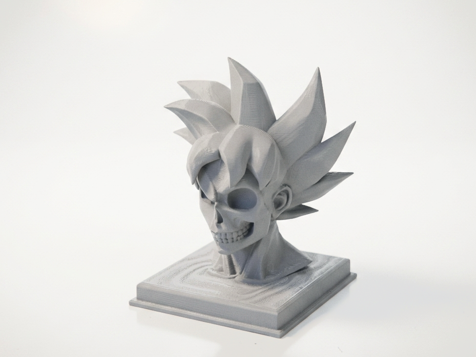 Half Skull Face Goku Bust Anime Sculpture 3D Printable