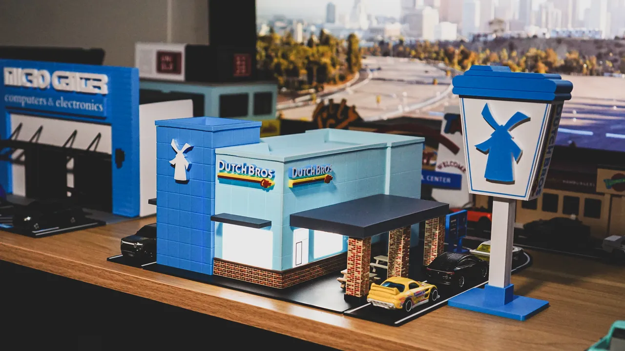 Dutch Bros Coffee Model Set - 1:64 Scale Diorama by LAYRLAB