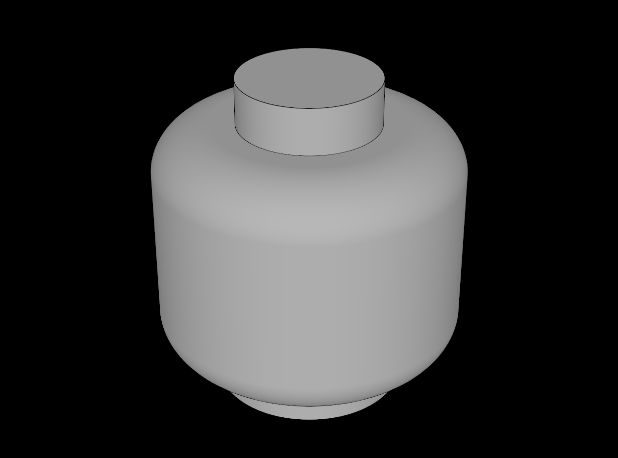 Lego Compatible (3626a.dat) Minifig Head with Solid Stud