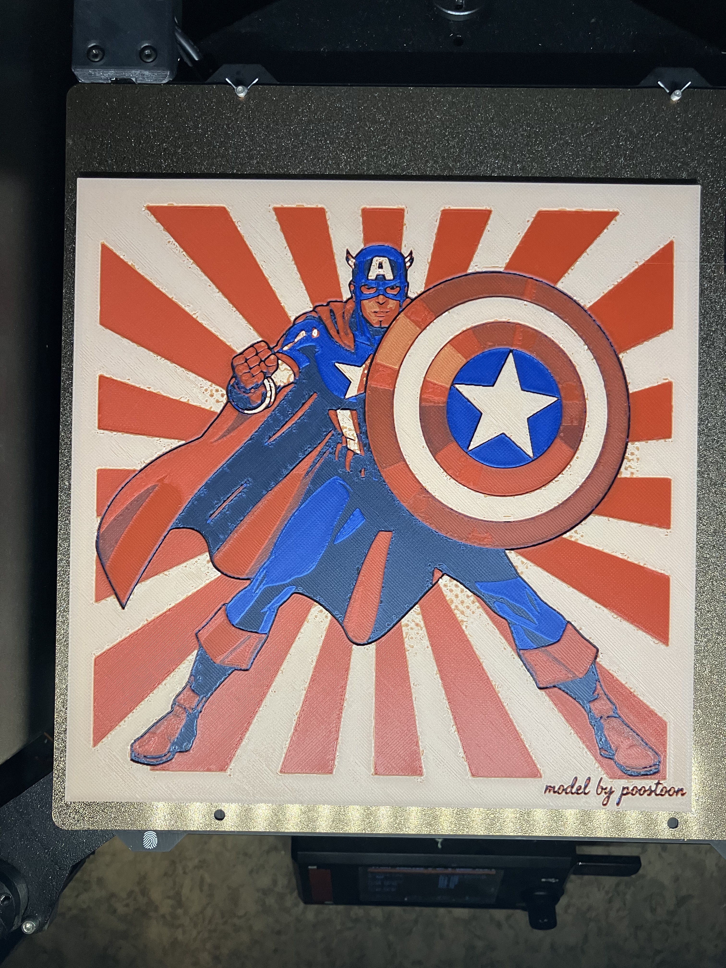 Captain America fun art hueforge 20x20cm
