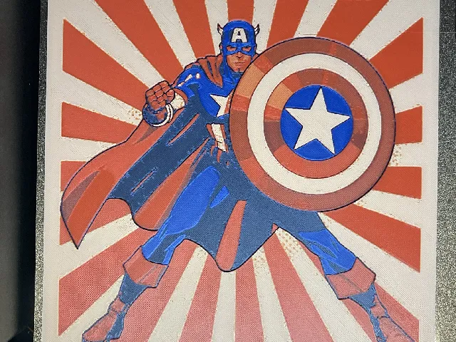 Captain America fun art hueforge 20x20cm