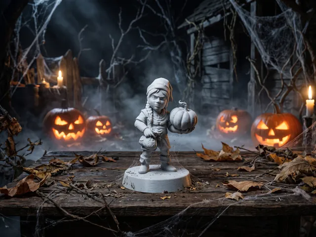 Halloween gnome girl with a pumpkin (Series 1/2)