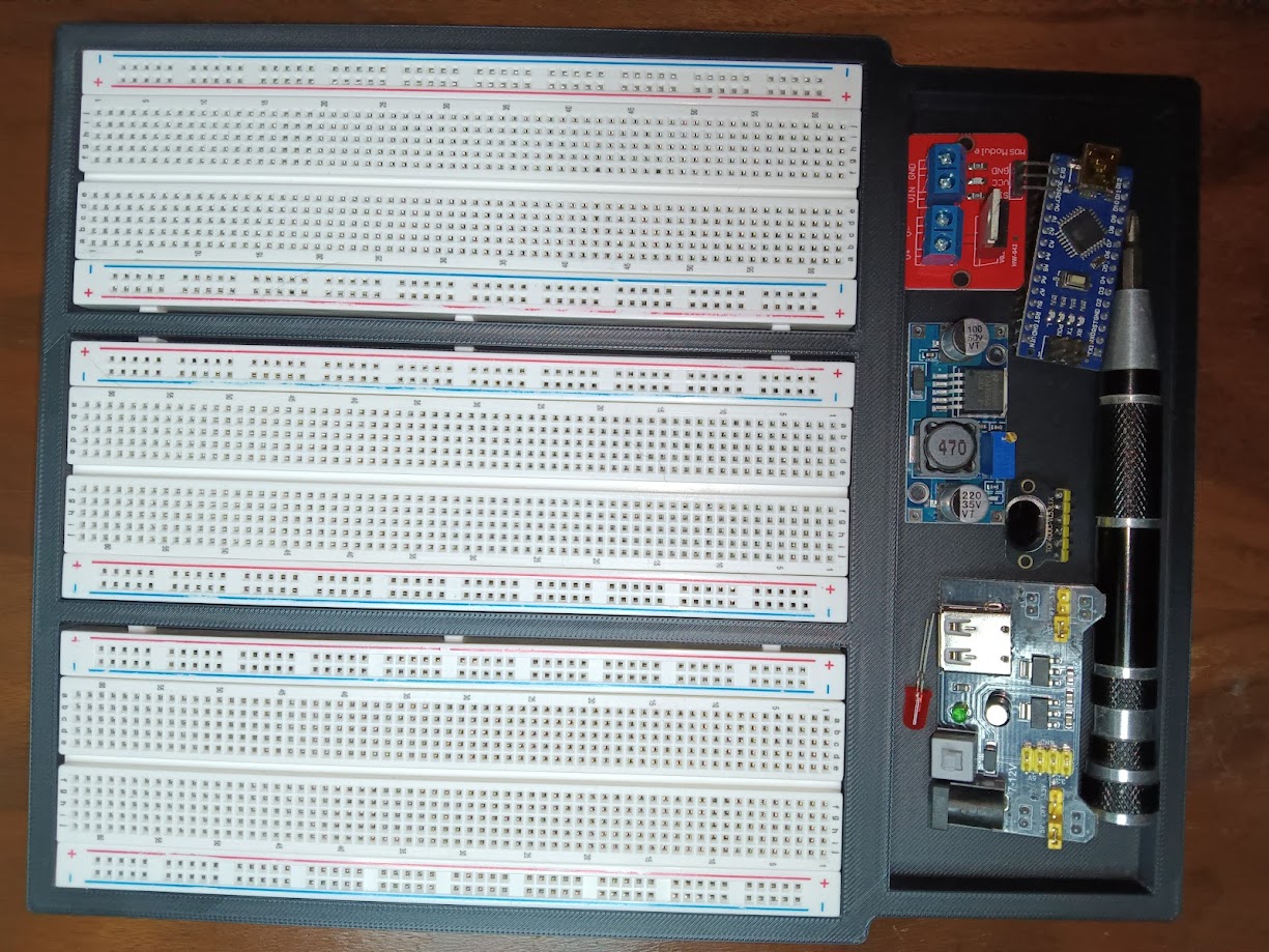 Modular Electronics Breadboard Project Tray & Parts Organizer