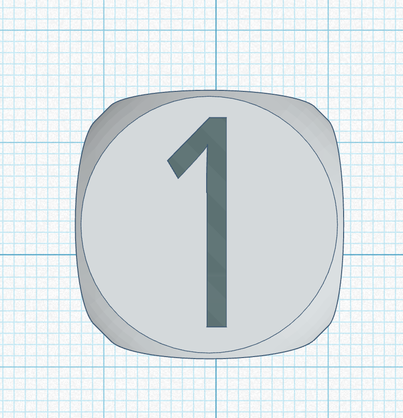 Dice with cutout number 1 3D model