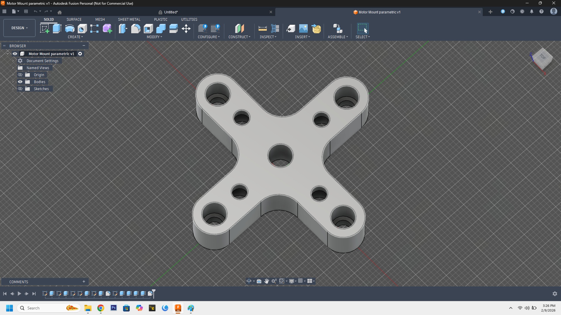 RC Electric Motor Mount Parametric