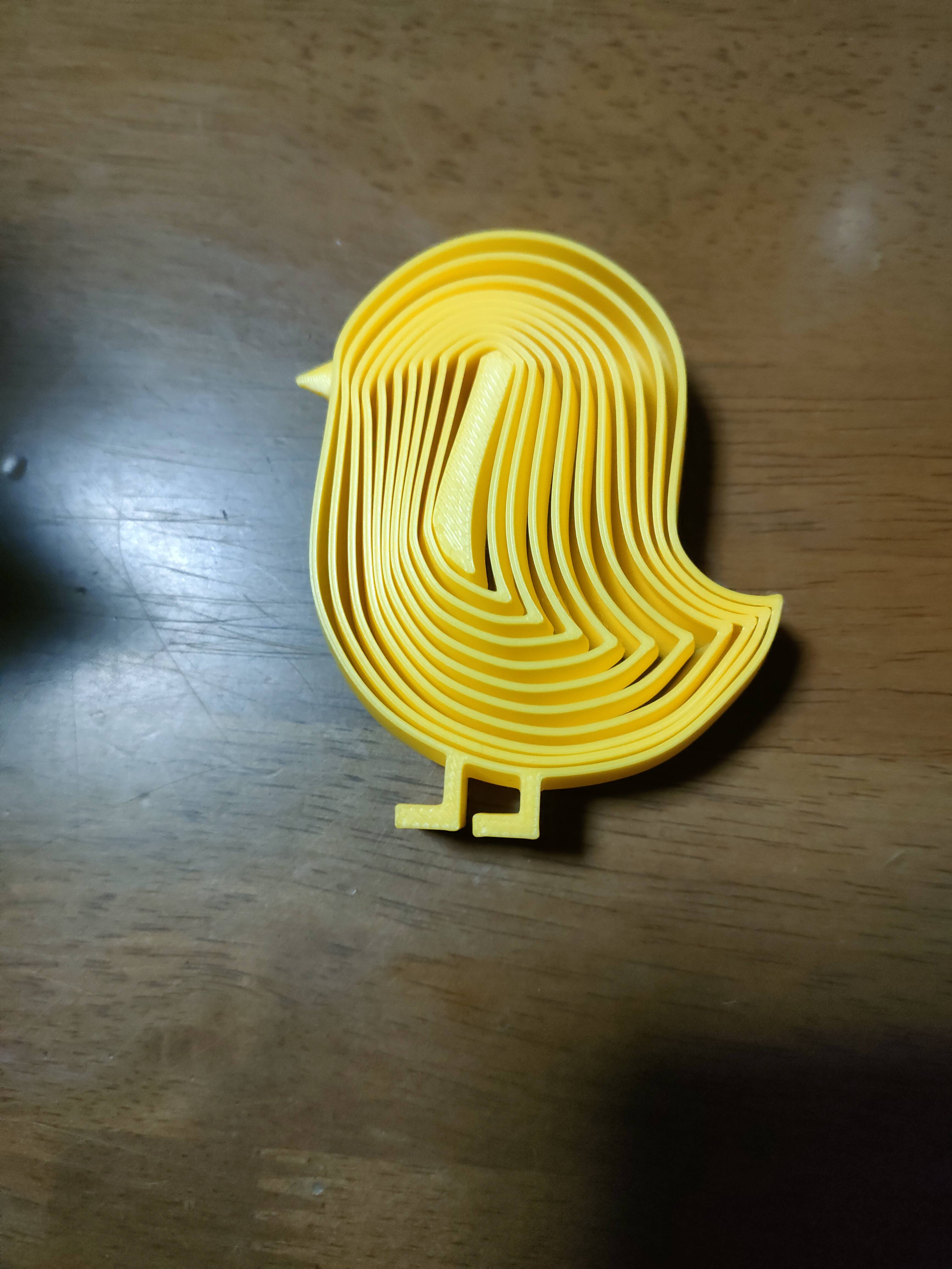 Layered Wiggle Chick – Flexible Print-in-Place Keychain