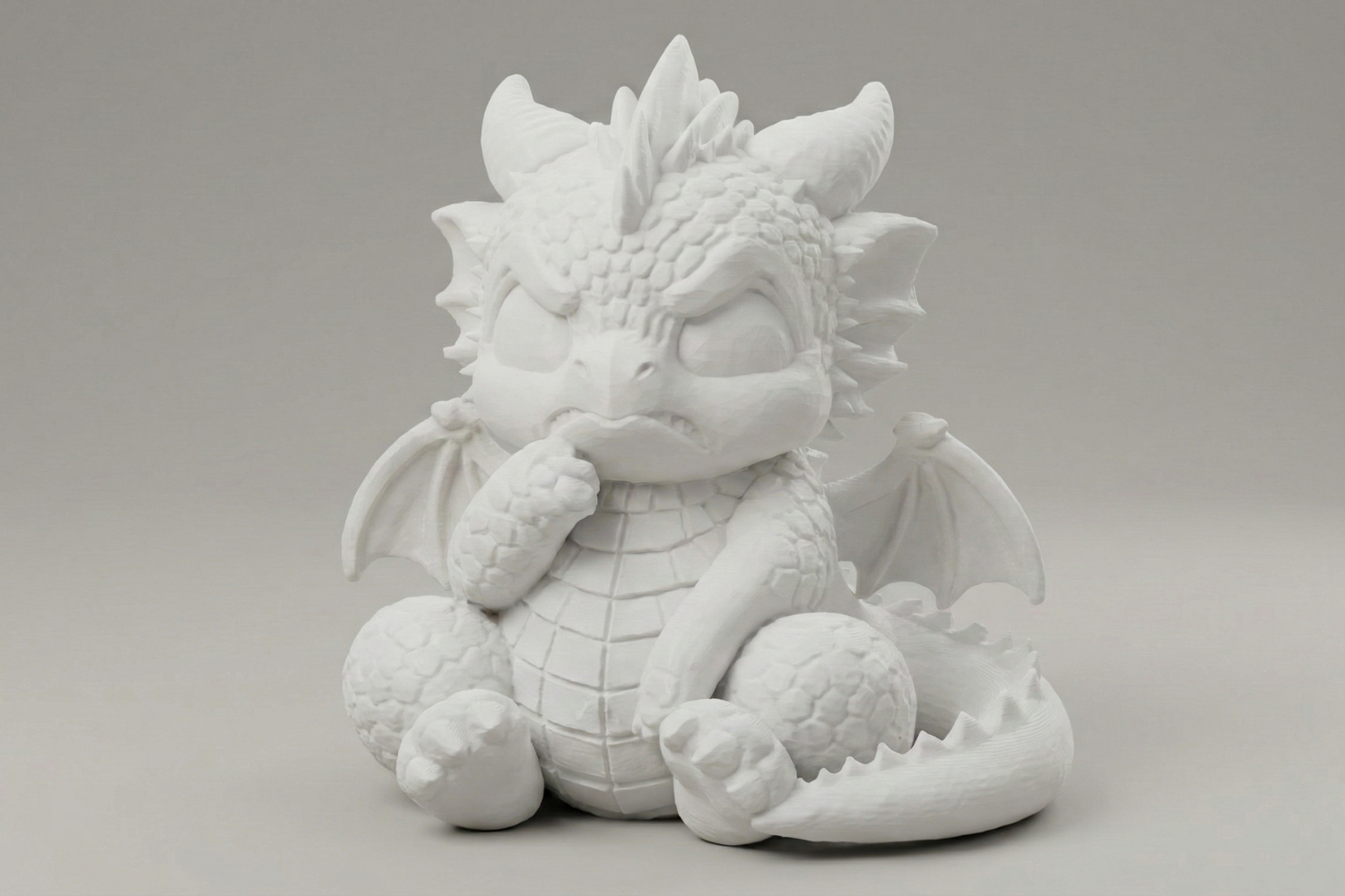 Angry Baby Dragon Figurine – Cute Chibi Dragon