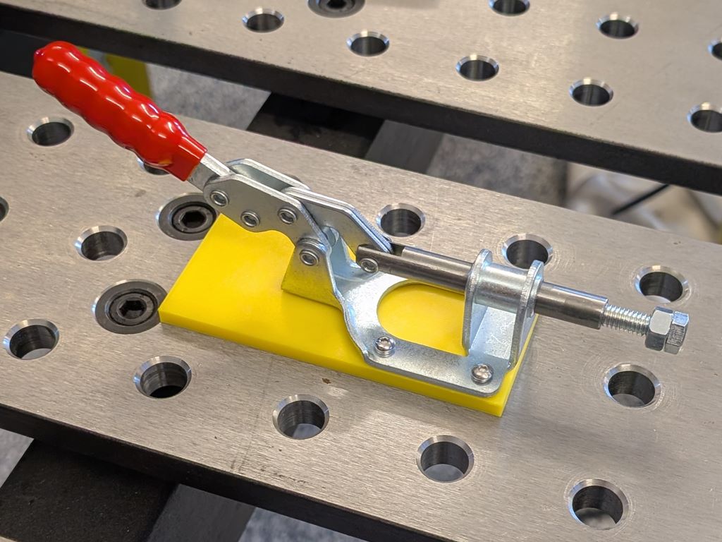 Powertec 302F toggle clamp base plate for BuildPro welding table and any 5/8" dog hole system
