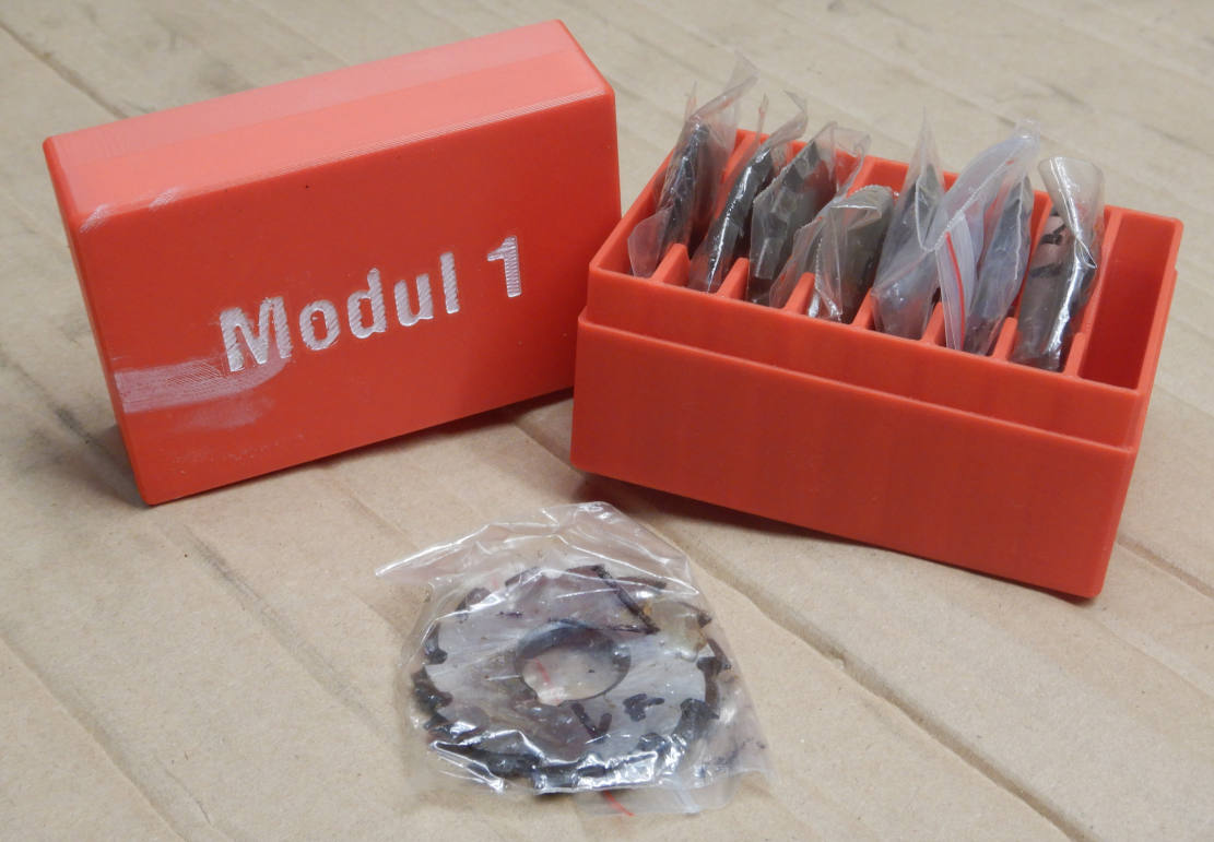 Modulfräser Zahnradfräser Schachtel; Box for module cutters, gear cutters