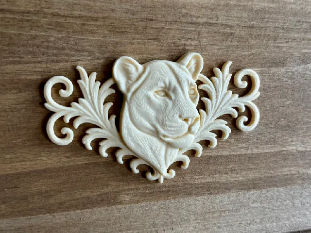 relief set lioness animal symbol model