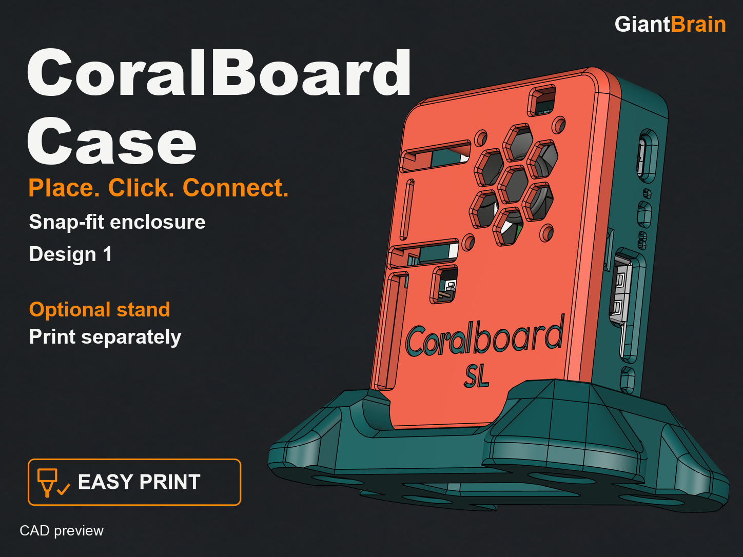 CoralBoard Case – Snap-Fit Enclosure for Synaptics Coralboard SL