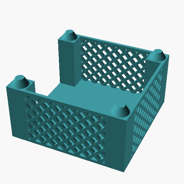 Stackable Lattice Basket — 4 Sizes + Parametric SCAD