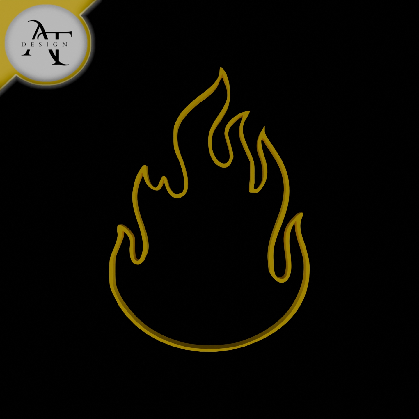 Simple Flame Symbol - 2D Art