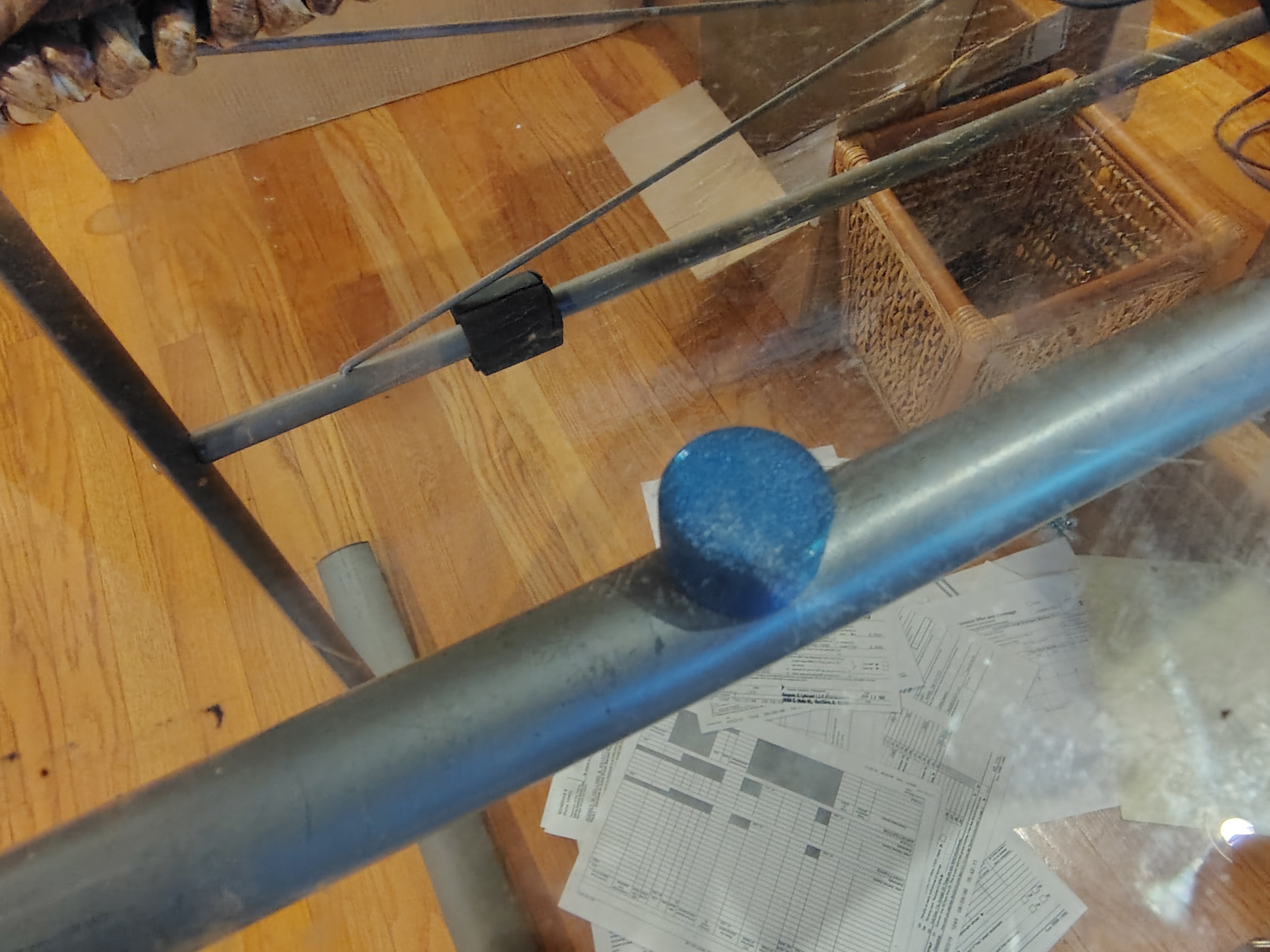Metal and Glass Desk Support for Glass Top