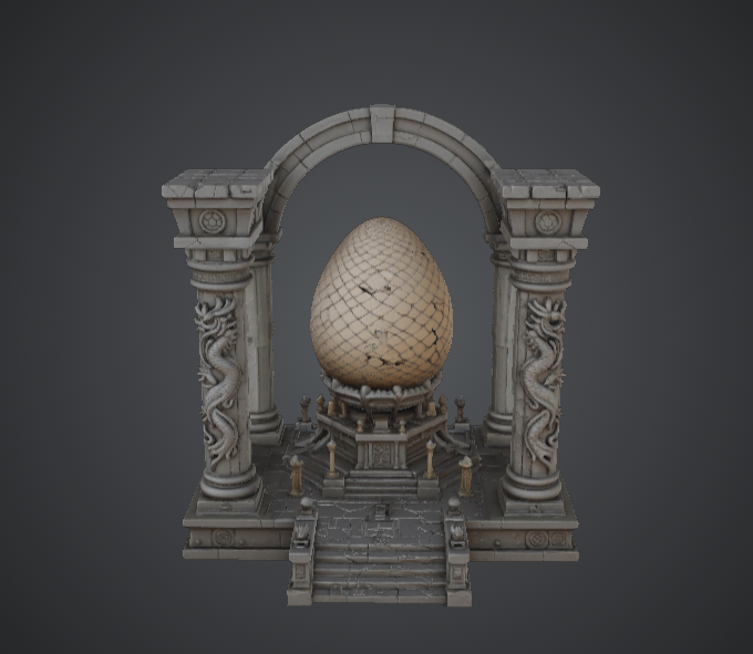Dragon Egg Temple Shrine – Fantasy Dragon Egg Monument