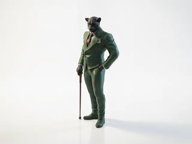 Dapper Cheetah Gentleman Figurine Animals 3D Printable