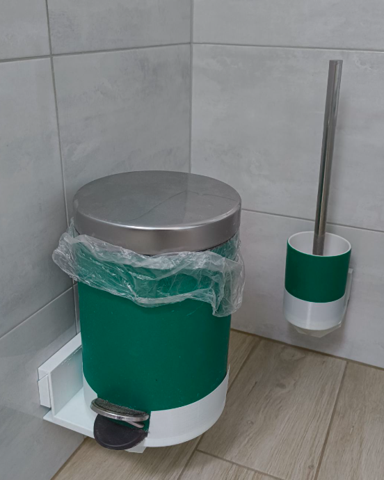 Toilet trashcan wall french cleat holder with FreeCAD file