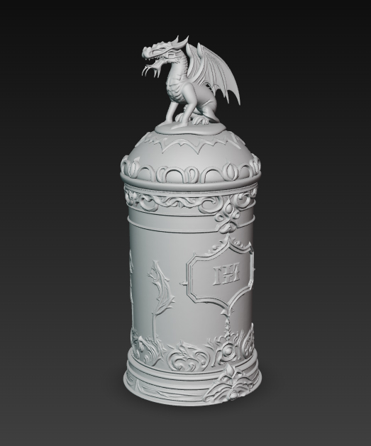 Miniatura 6 do modelo 3D Tea container with dragon