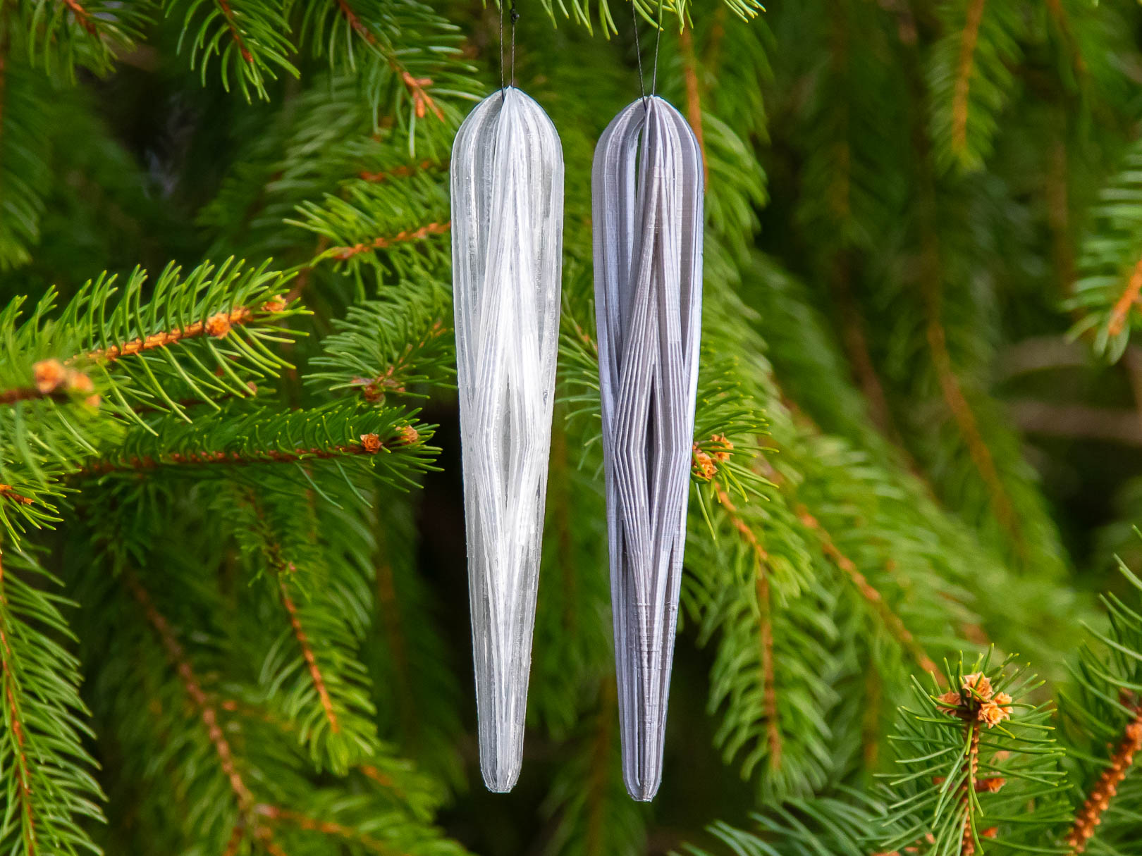 Open Diamond Icicle Christmas Ornament 2025