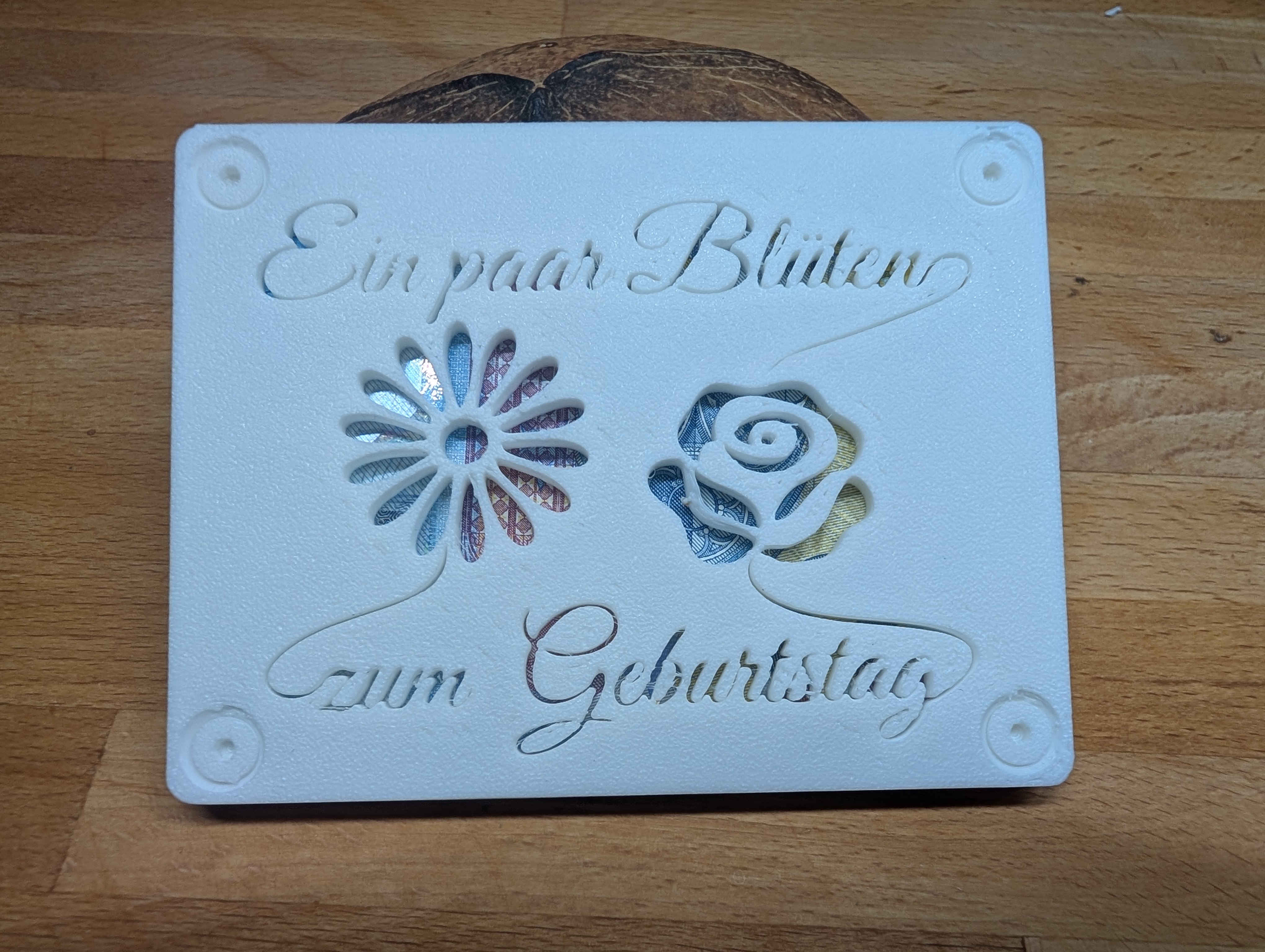 Geldgeschenk Box - Ein paar Blüten zum Geburtstag