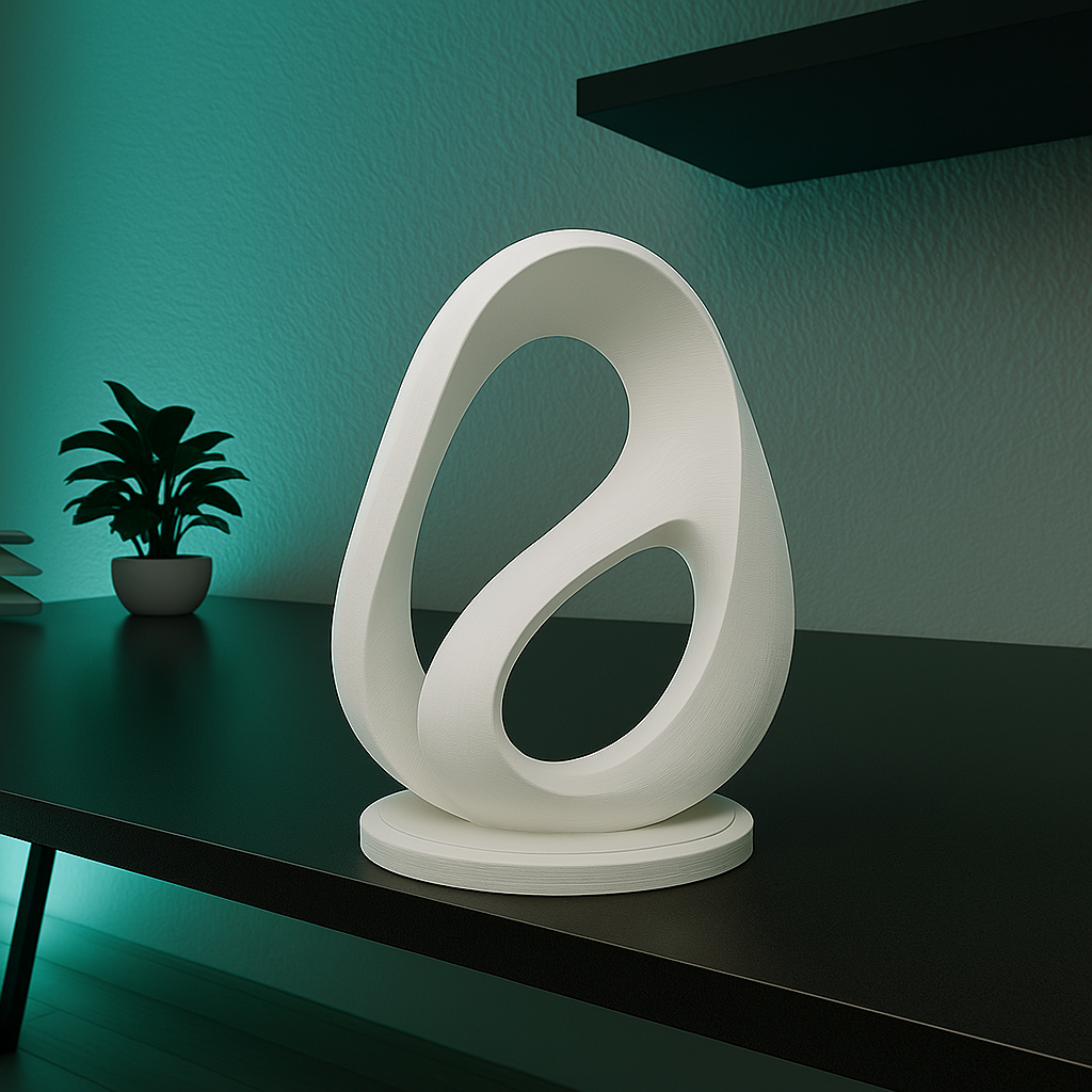 Mobius-Inspired Abstract Sculpture - Modern 3D Printed Decor