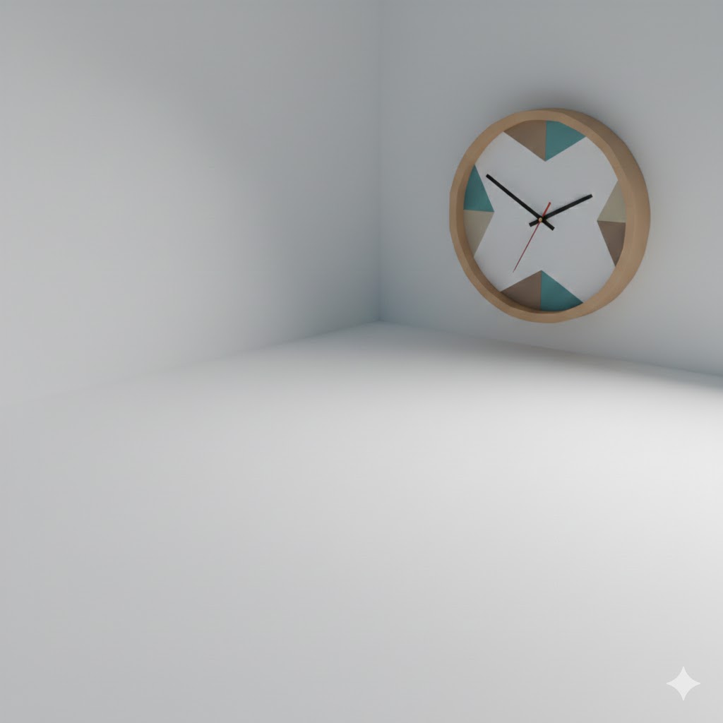 Low Poly Wall Clock 3D Model